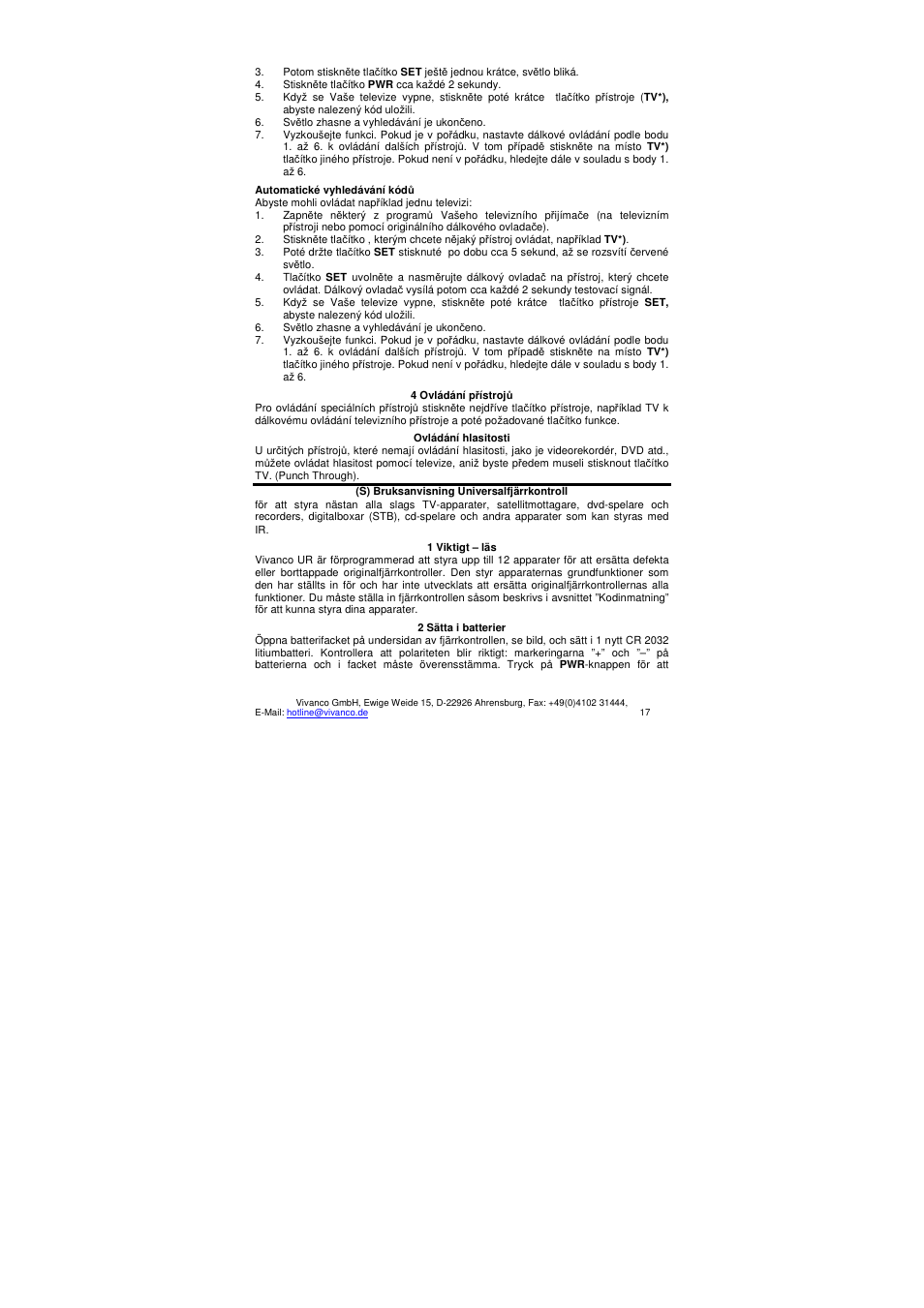 VIVANCO UR 12 User Manual | Page 17 / 25