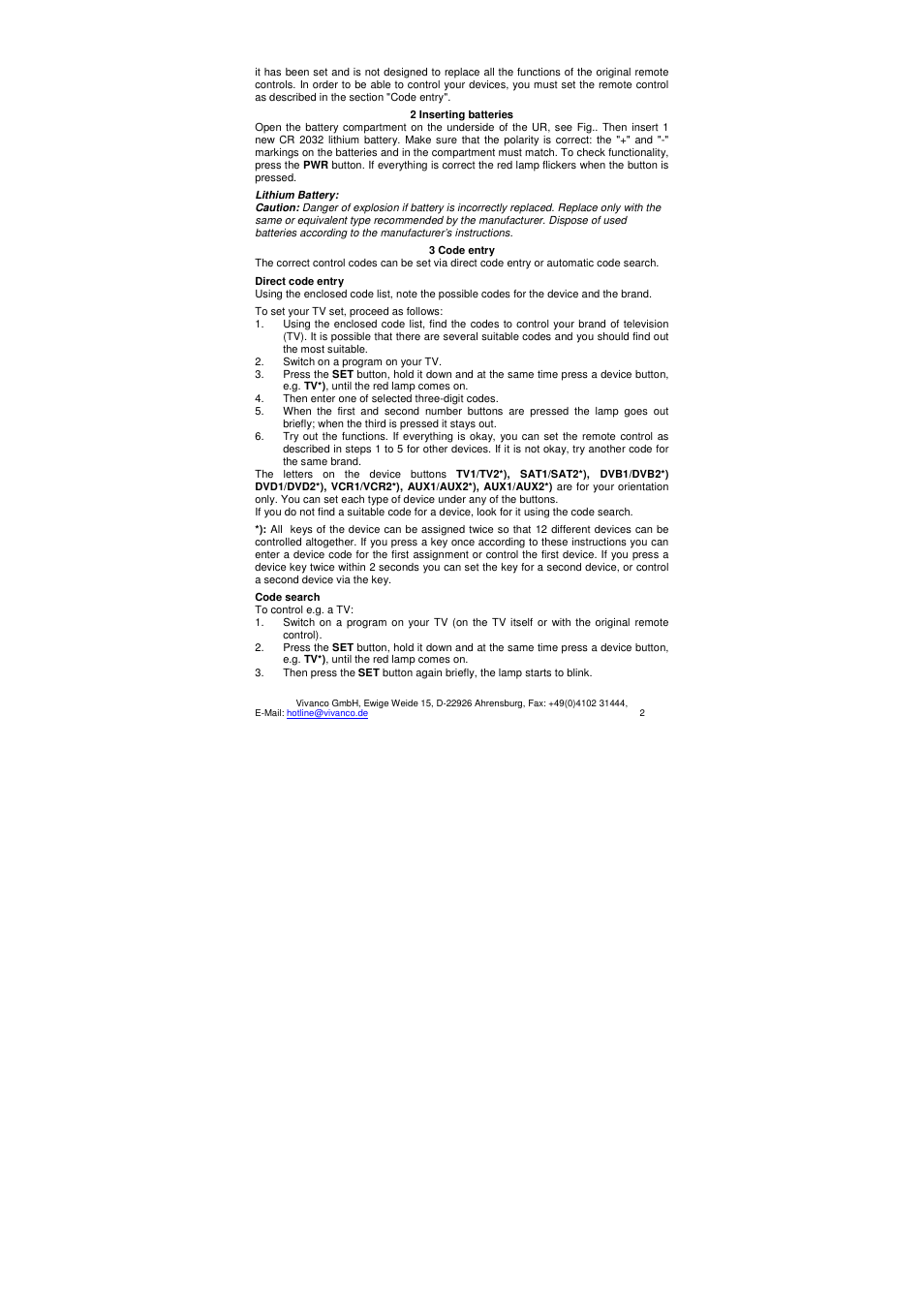 VIVANCO UR 12 User Manual | Page 2 / 25