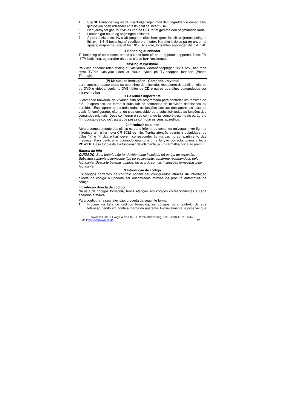 VIVANCO UR 12 User Manual | Page 21 / 25