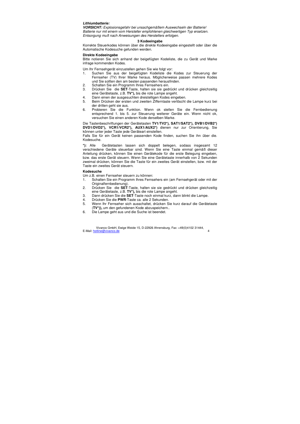 VIVANCO UR 12 User Manual | Page 4 / 25