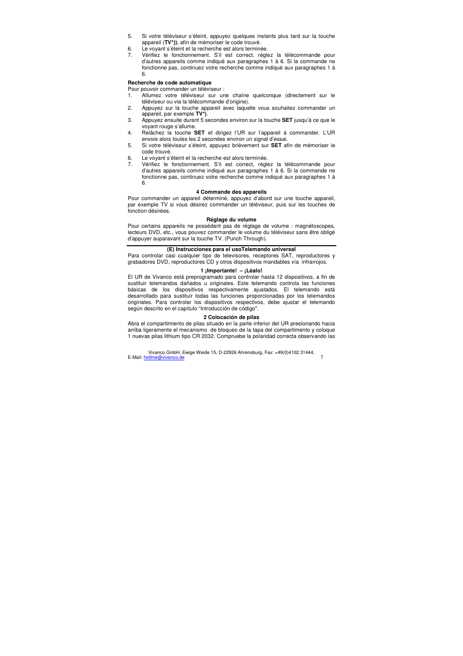 VIVANCO UR 12 User Manual | Page 7 / 25