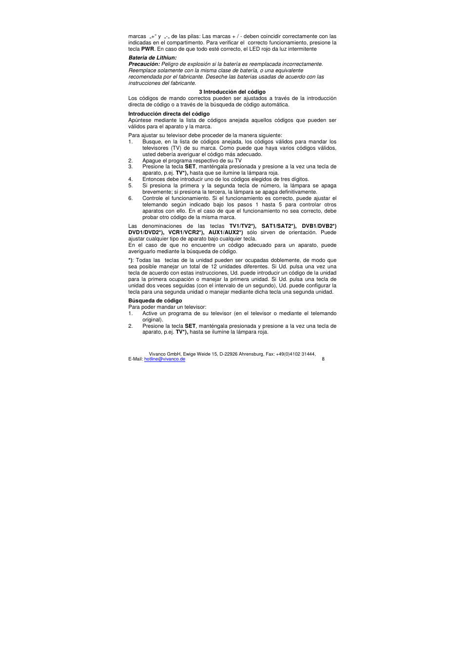 VIVANCO UR 12 User Manual | Page 8 / 25