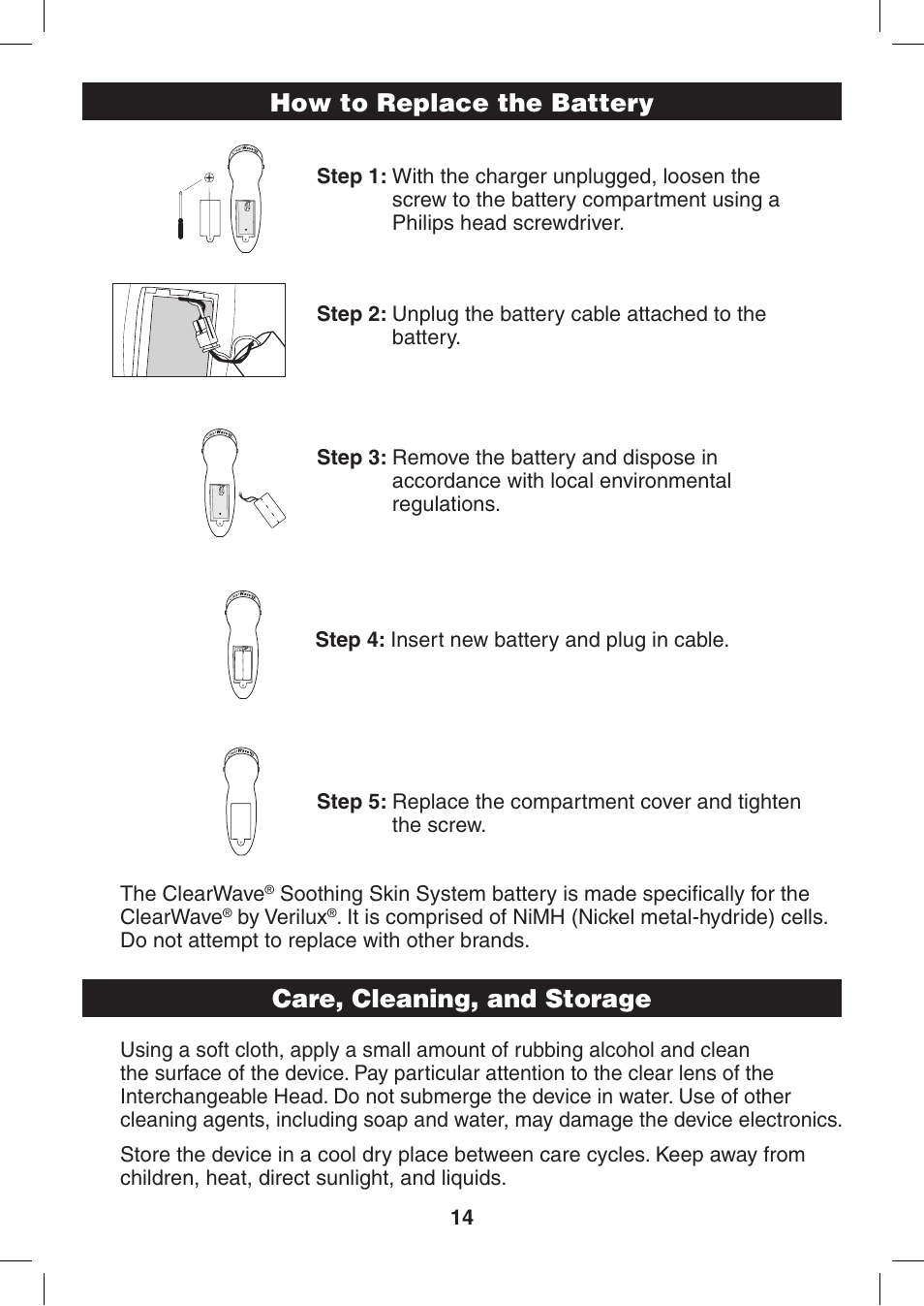 Verilux ClearWave CWST2RB User Manual | Page 14 / 16