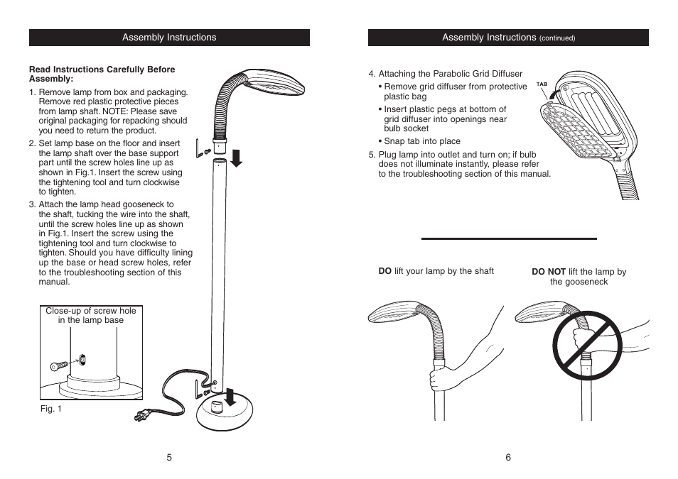 Verilux Floor Lamp User Manual | Page 4 / 6