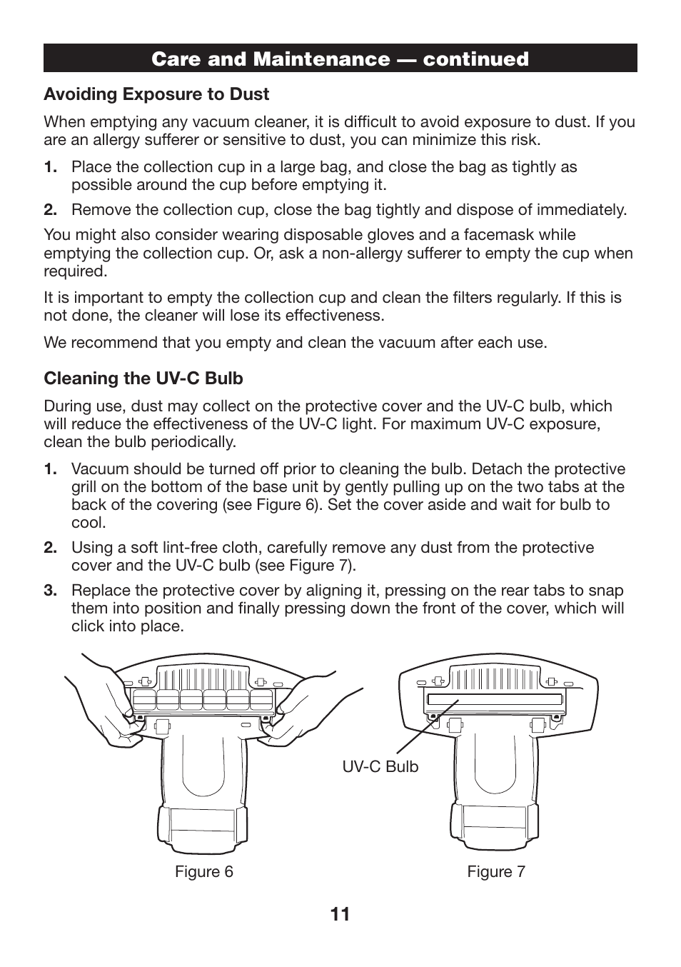 11 care and maintenance — continued | Verilux VH07 User Manual | Page 11 / 16