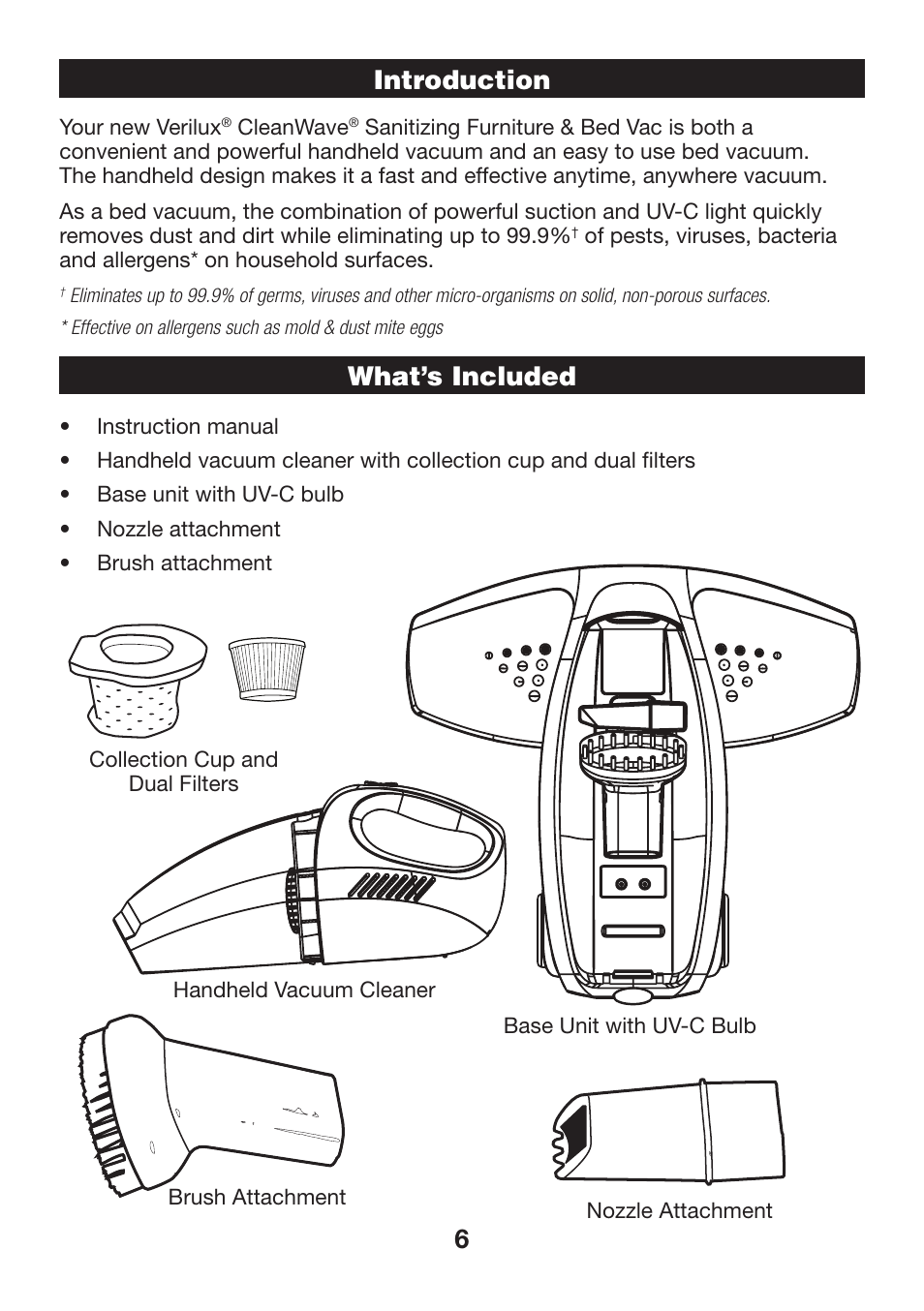 6introduction what’s included | Verilux VH07 User Manual | Page 6 / 16