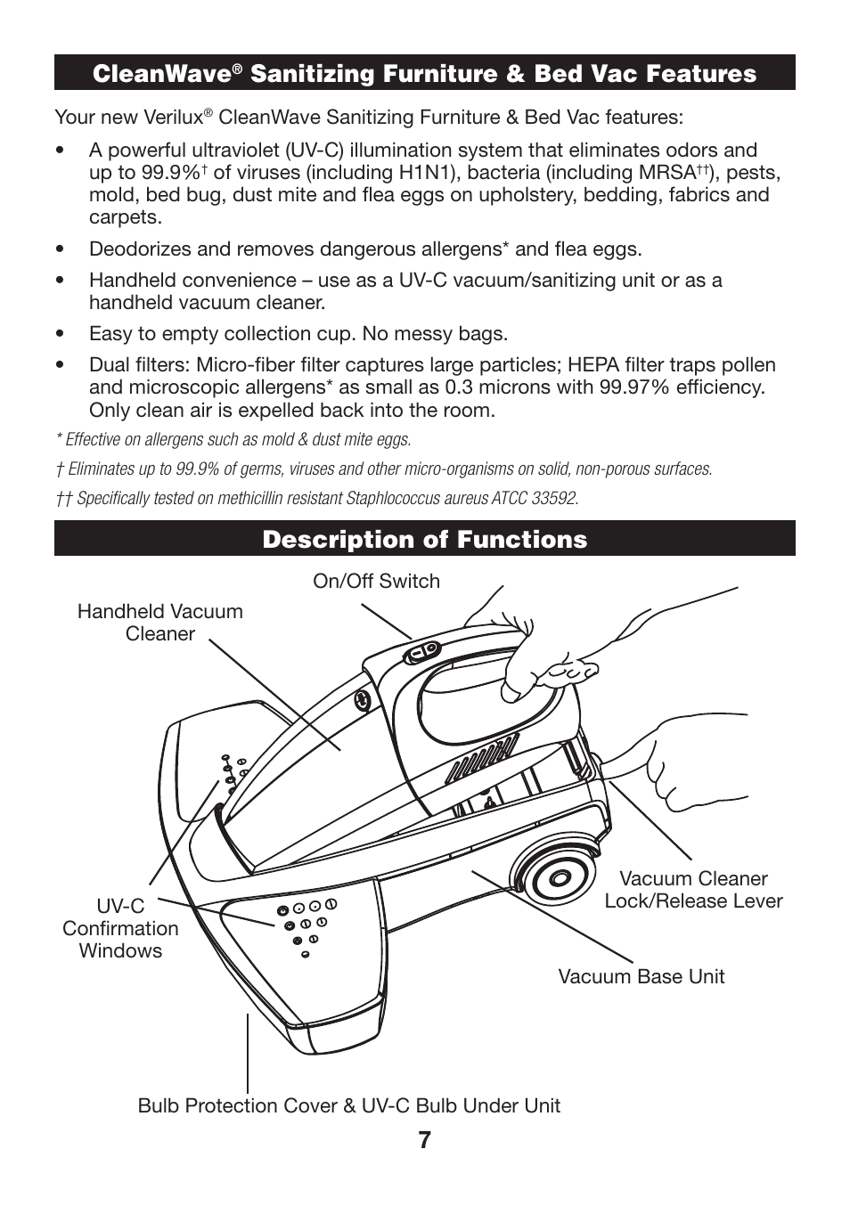 Cleanwave | Verilux VH07 User Manual | Page 7 / 16