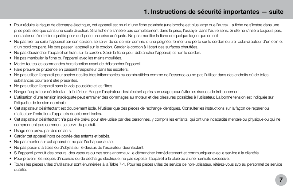 Instructions de sécurité importantes — suite | Verilux VH04WW1 User Manual | Page 7 / 32