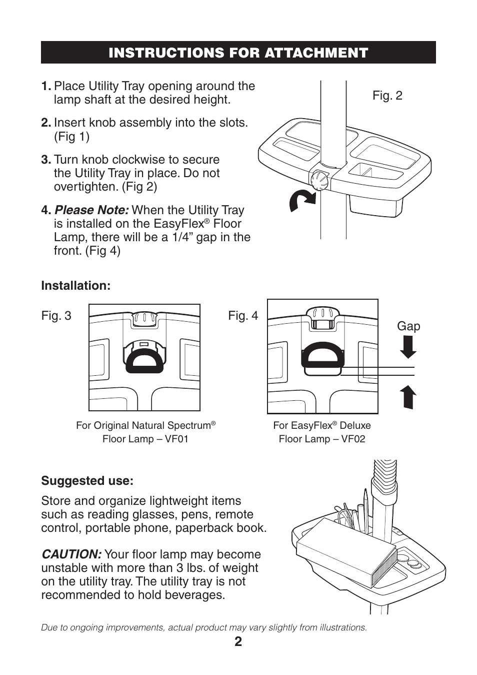 2instructions for attachment | Verilux VL01 User Manual | Page 3 / 4