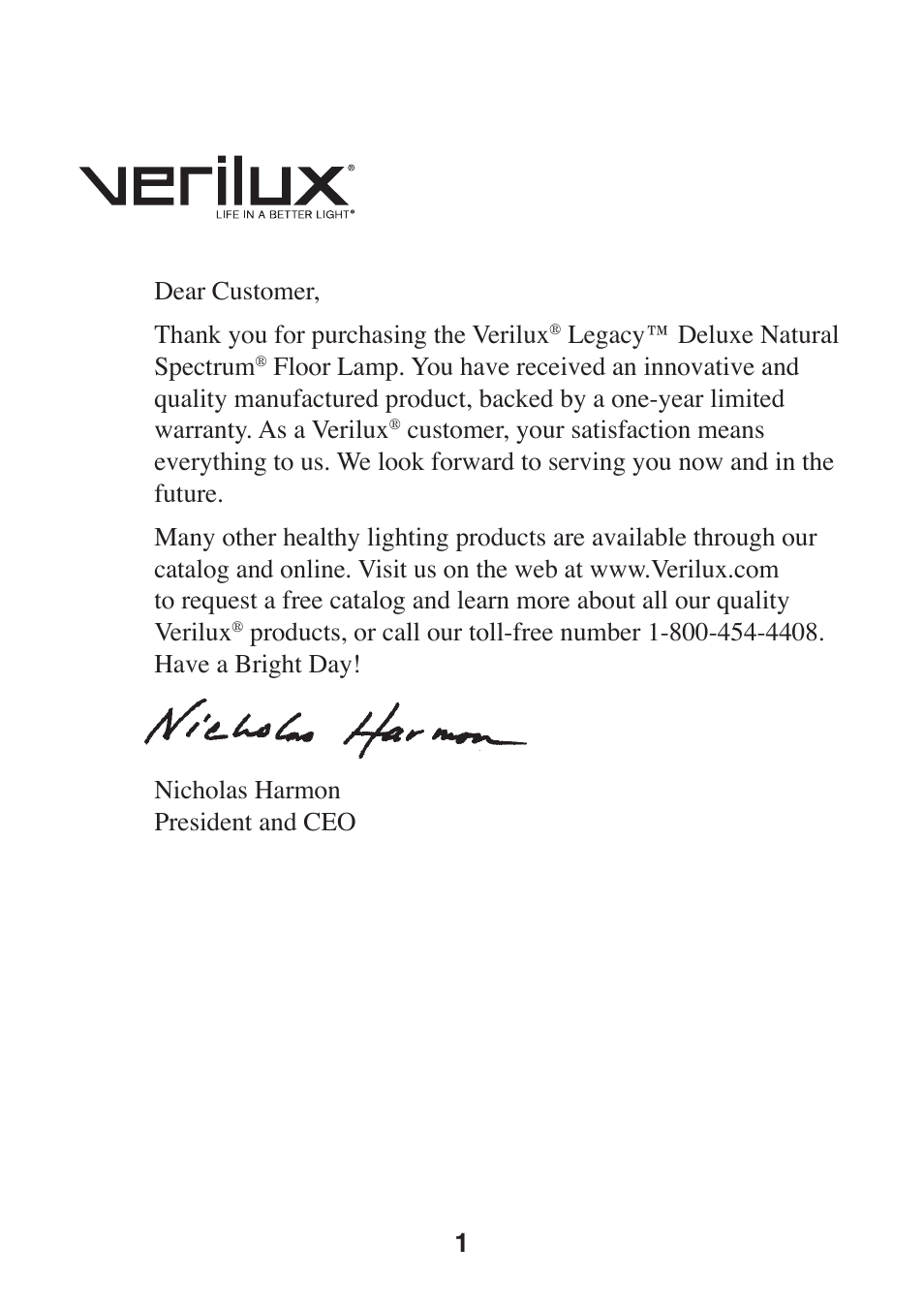 Verilux LEGACY DELUXE NATURAL SPECTRUM VF04 User Manual | Page 2 / 8