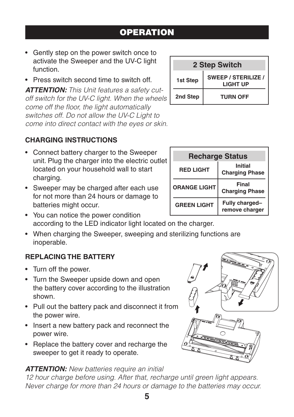 5operation | Verilux VH02 User Manual | Page 6 / 8