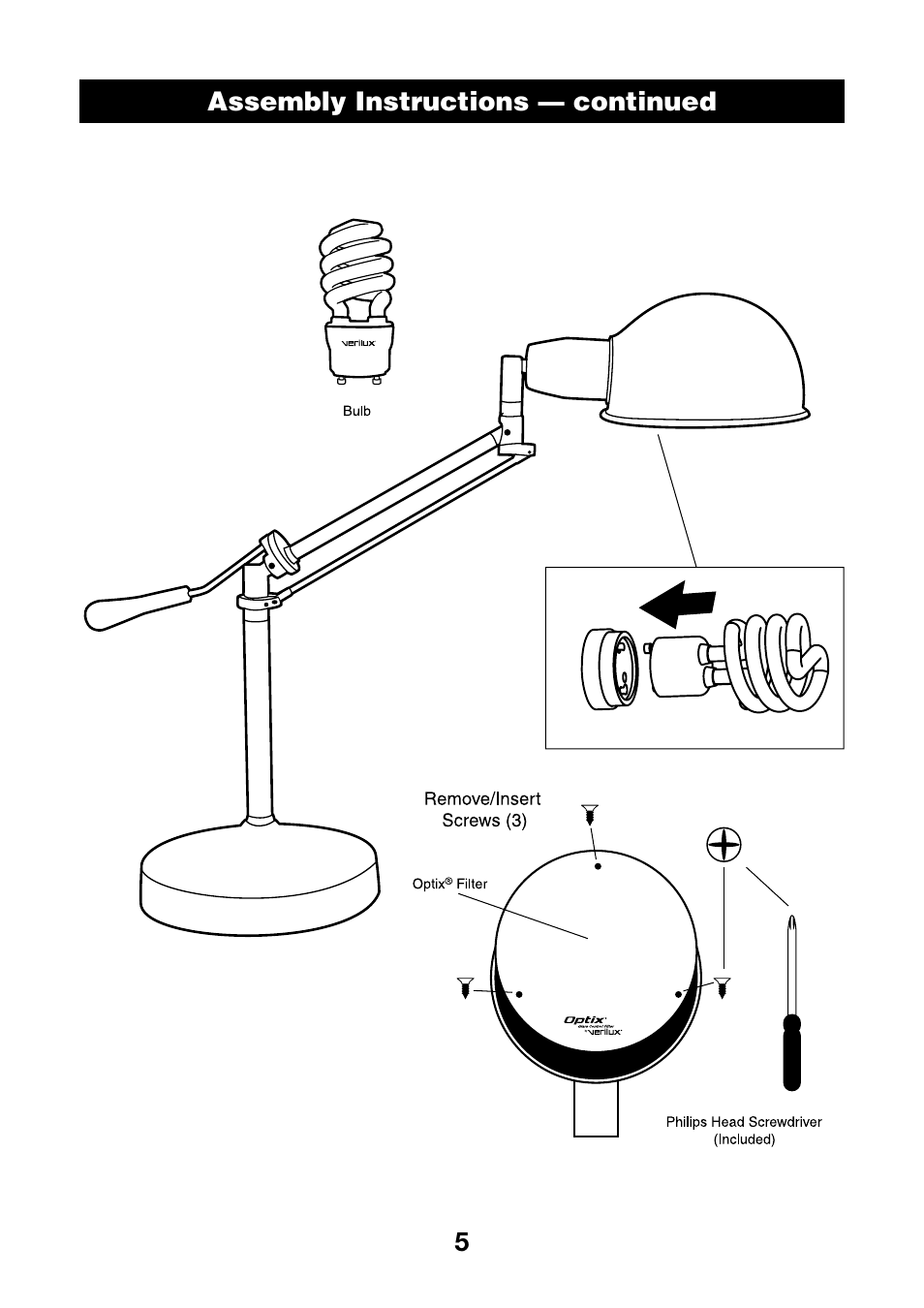 Verilux DELUXE NATURAL SPECTRUM VF08 User Manual | Page 5 / 8