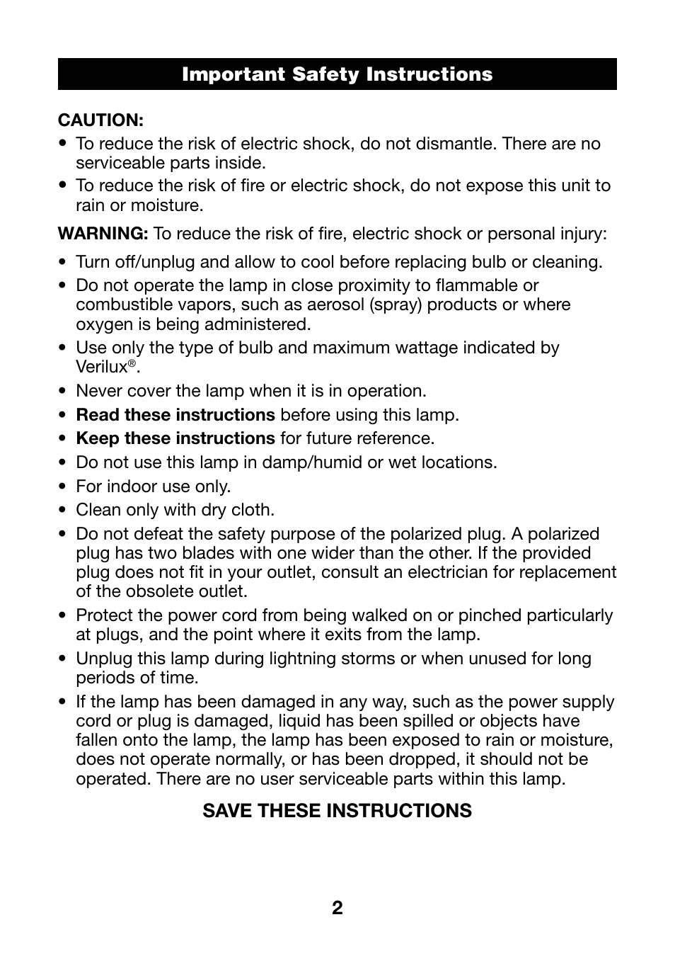 Verilux DESK AND TABLE LAMP VD05 User Manual | Page 5 / 8