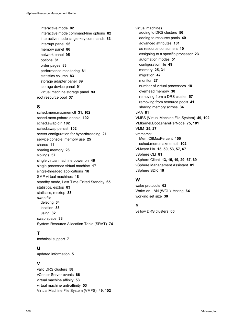 VMware vSphere vCenter Server 4.0 User Manual | Page 106 / 106