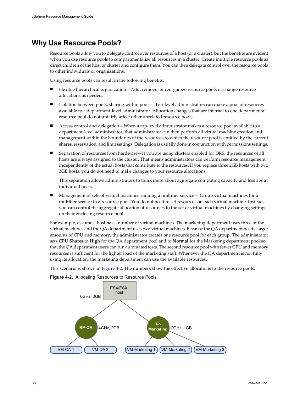 Why use resource pools, Why use resource pools? 38 | VMware vSphere vCenter Server 4.0 User Manual | Page 38 / 106