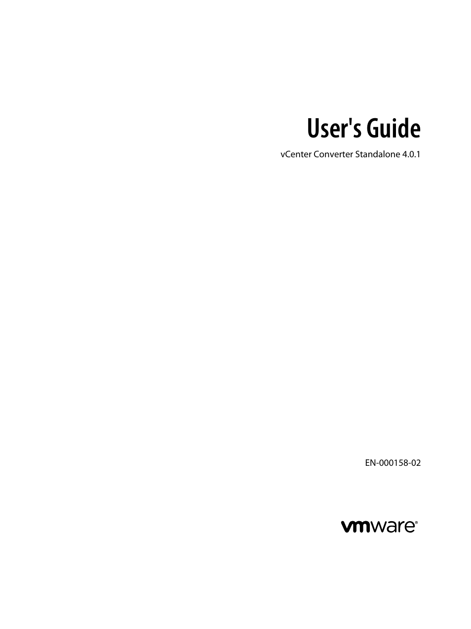 VMware VCENTER CONVERTER EN-000158-02 User Manual | 92 pages