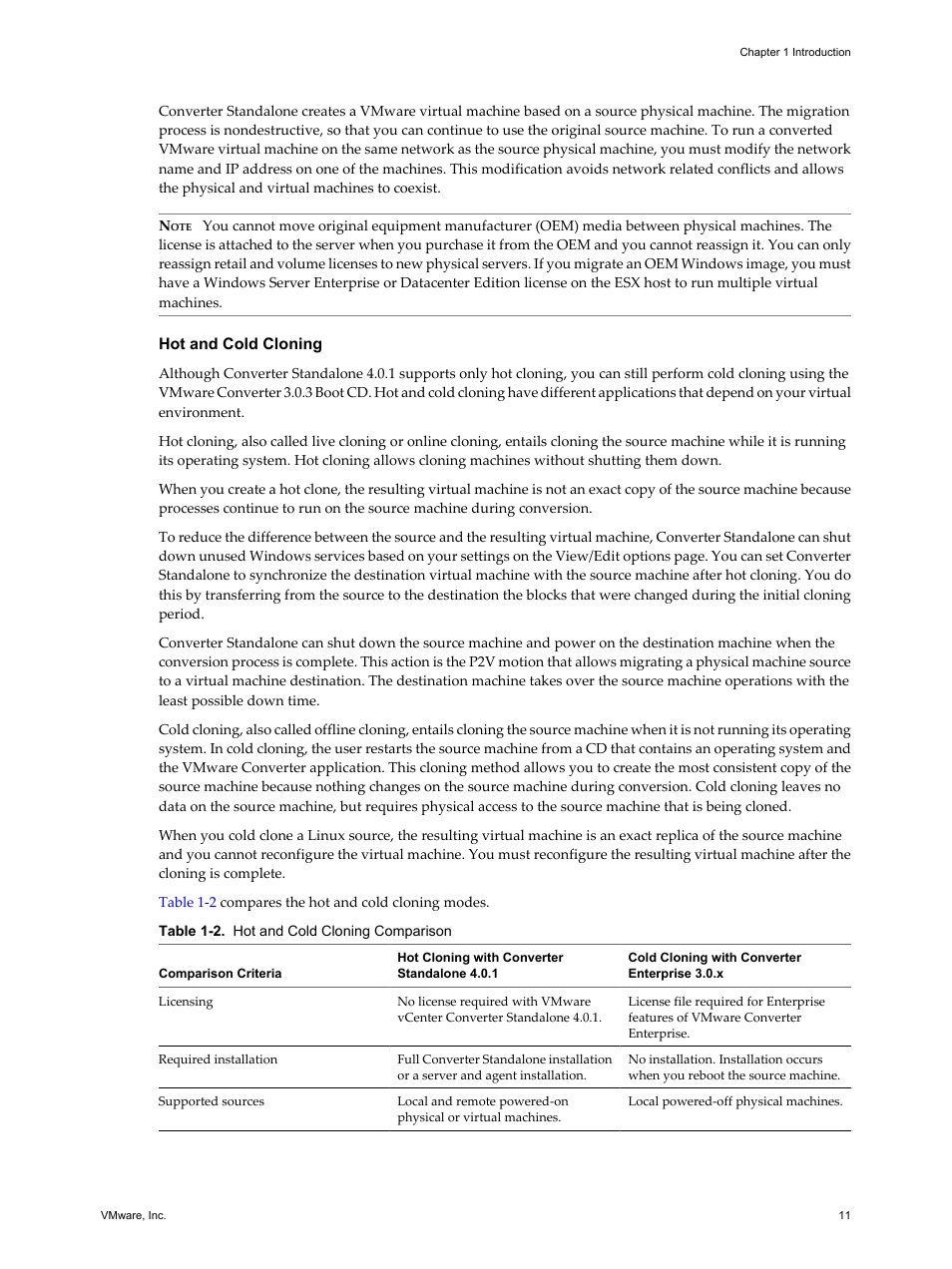 Hot and cold cloning | VMware VCENTER CONVERTER EN-000158-02 User Manual | Page 11 / 92