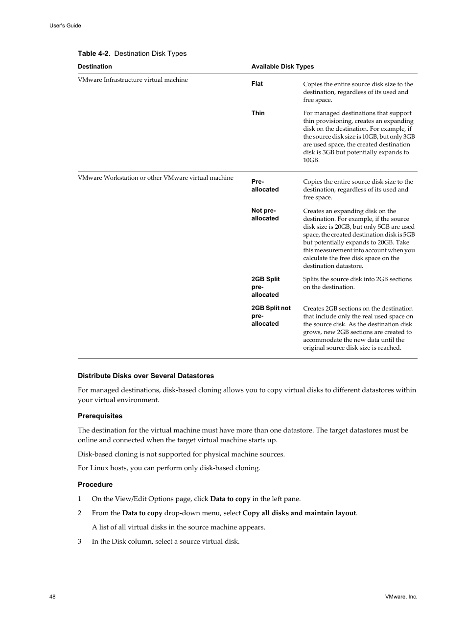 Distribute disks over several datastores | VMware VCENTER CONVERTER EN-000158-02 User Manual | Page 48 / 92