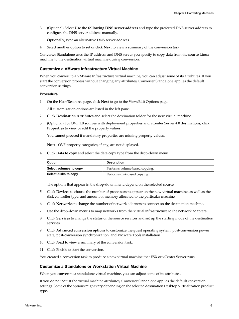 Customize a vmware infrastructure virtual machine | VMware VCENTER CONVERTER EN-000158-02 User Manual | Page 61 / 92