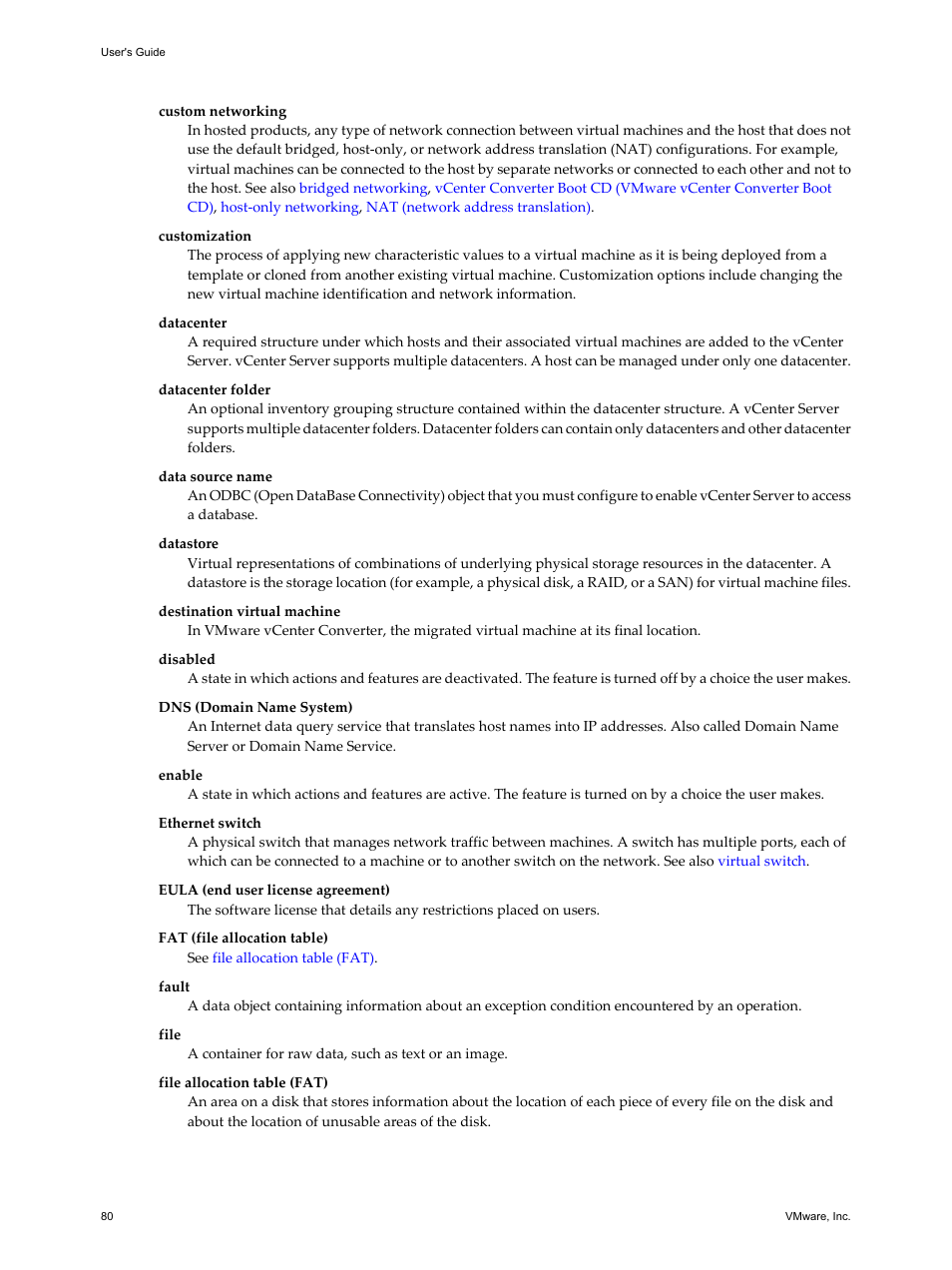 Also, Custom networking | VMware VCENTER CONVERTER EN-000158-02 User Manual | Page 80 / 92