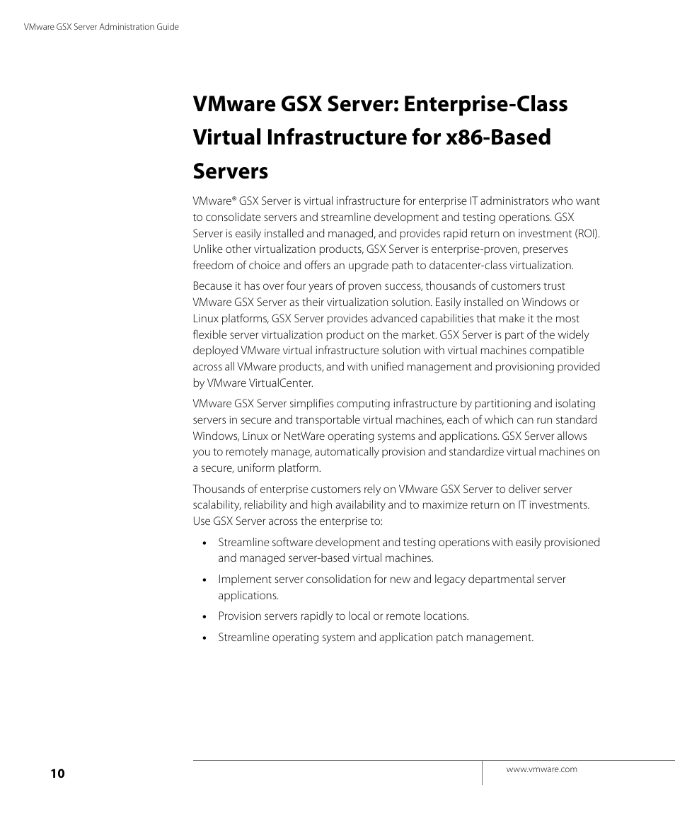 VMware GSX 3 User Manual | Page 10 / 240