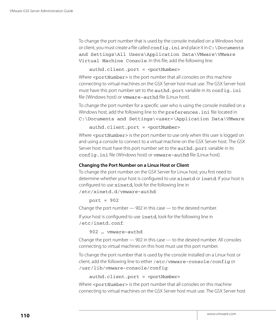 VMware GSX 3 User Manual | Page 110 / 240