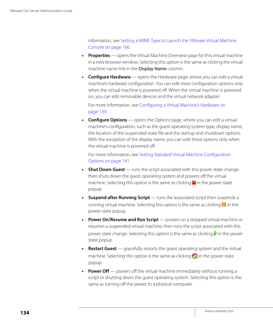 VMware GSX 3 User Manual | Page 134 / 240