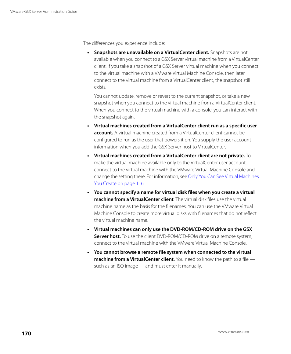 VMware GSX 3 User Manual | Page 170 / 240