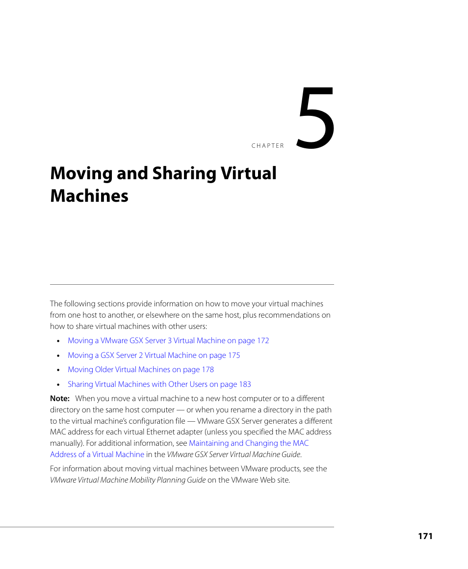 Moving and sharing virtual machines | VMware GSX 3 User Manual | Page 171 / 240