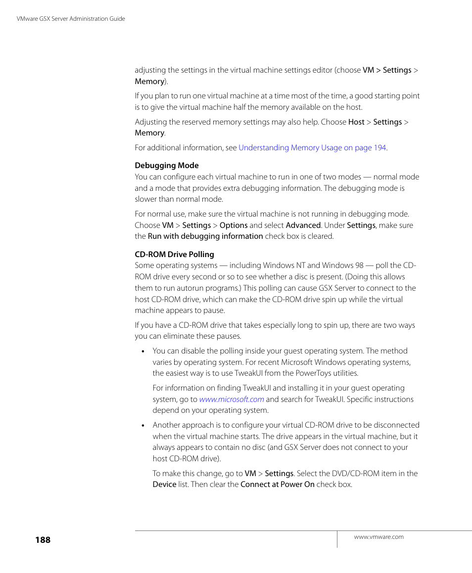 VMware GSX 3 User Manual | Page 188 / 240