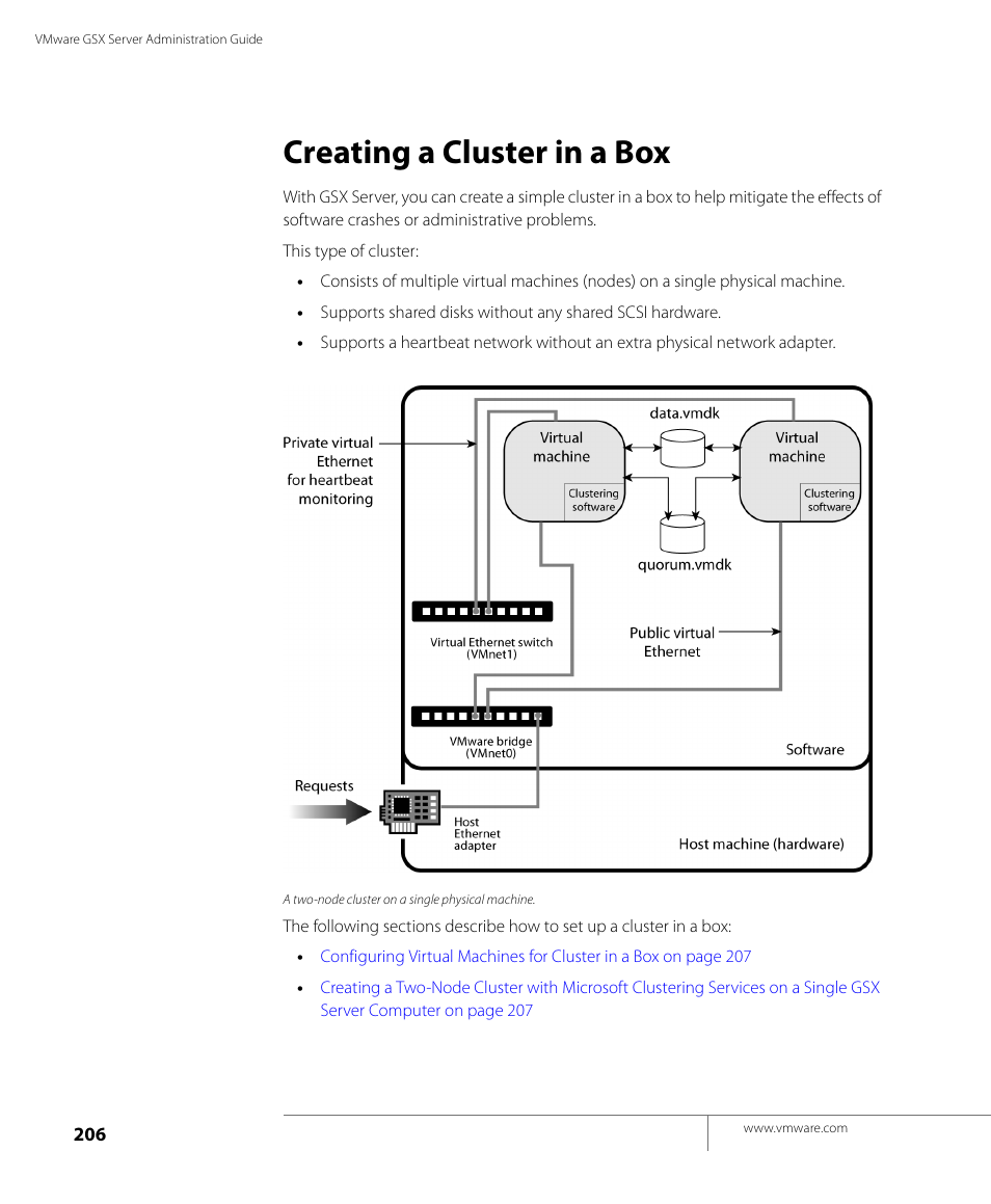 Creating a cluster in a box | VMware GSX 3 User Manual | Page 206 / 240