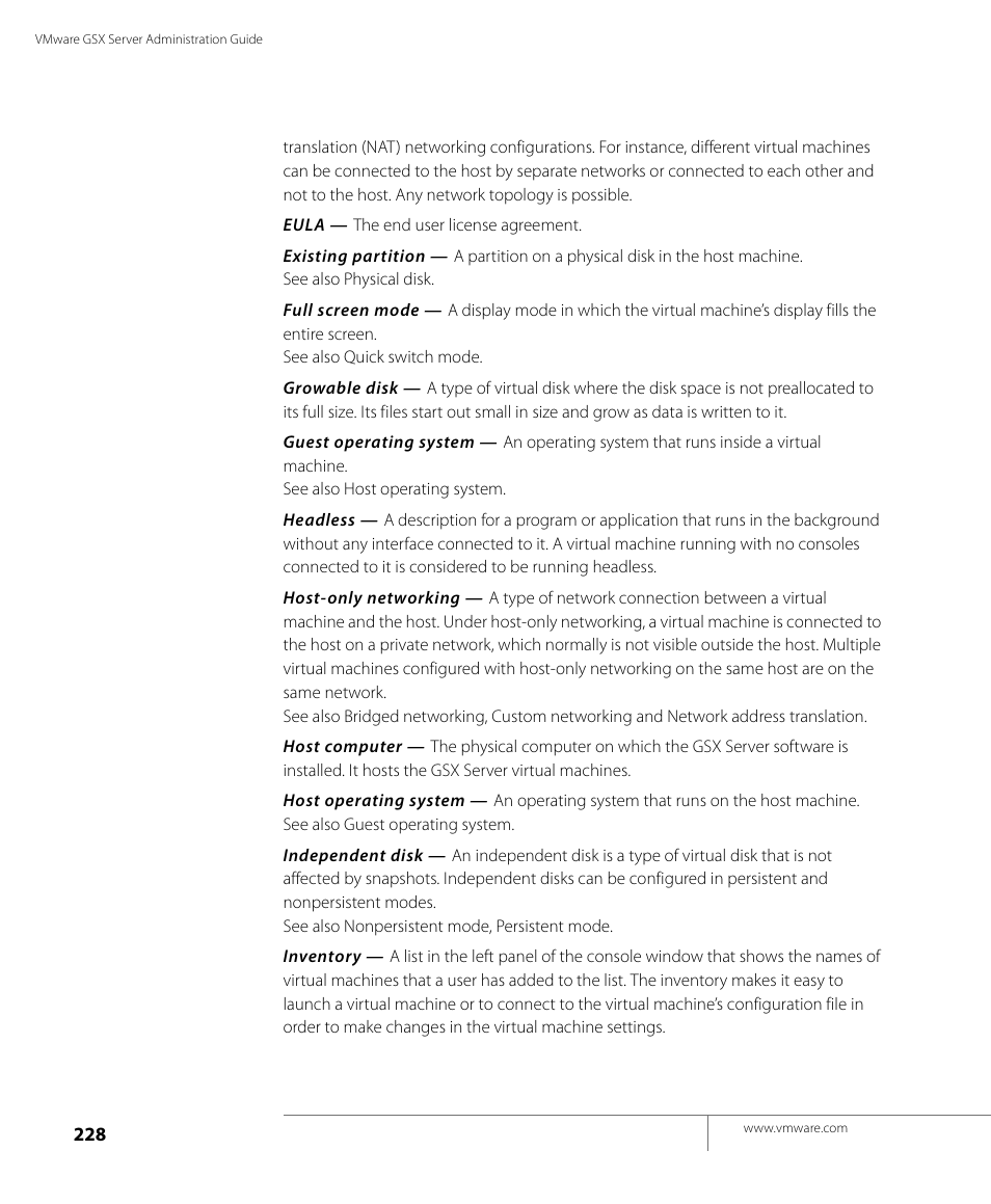 VMware GSX 3 User Manual | Page 228 / 240