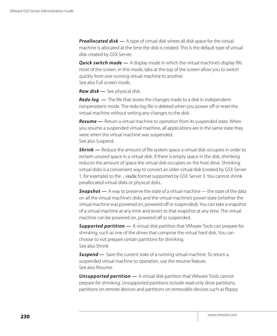 VMware GSX 3 User Manual | Page 230 / 240
