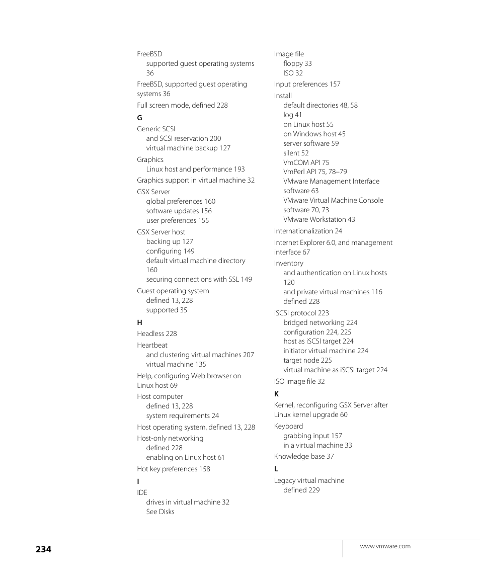 VMware GSX 3 User Manual | Page 234 / 240