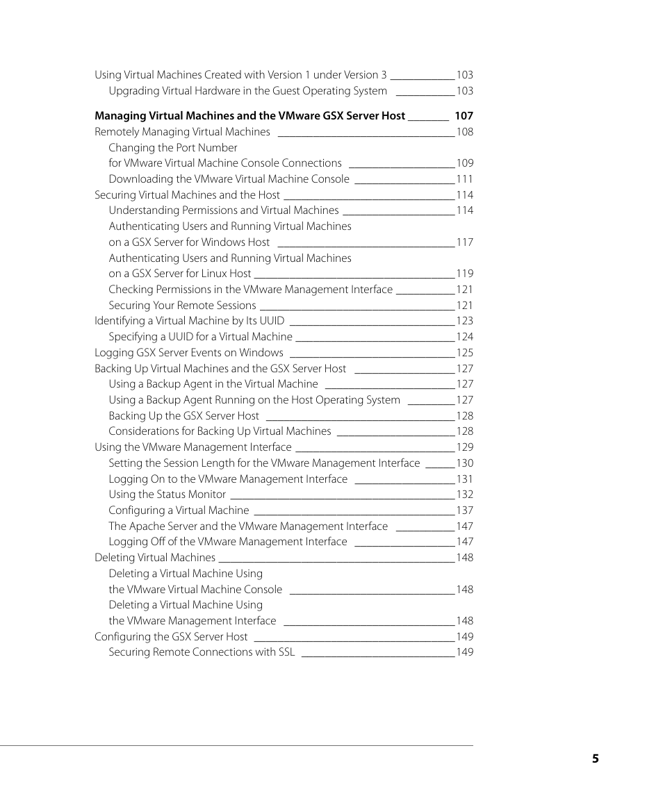 VMware GSX 3 User Manual | Page 5 / 240