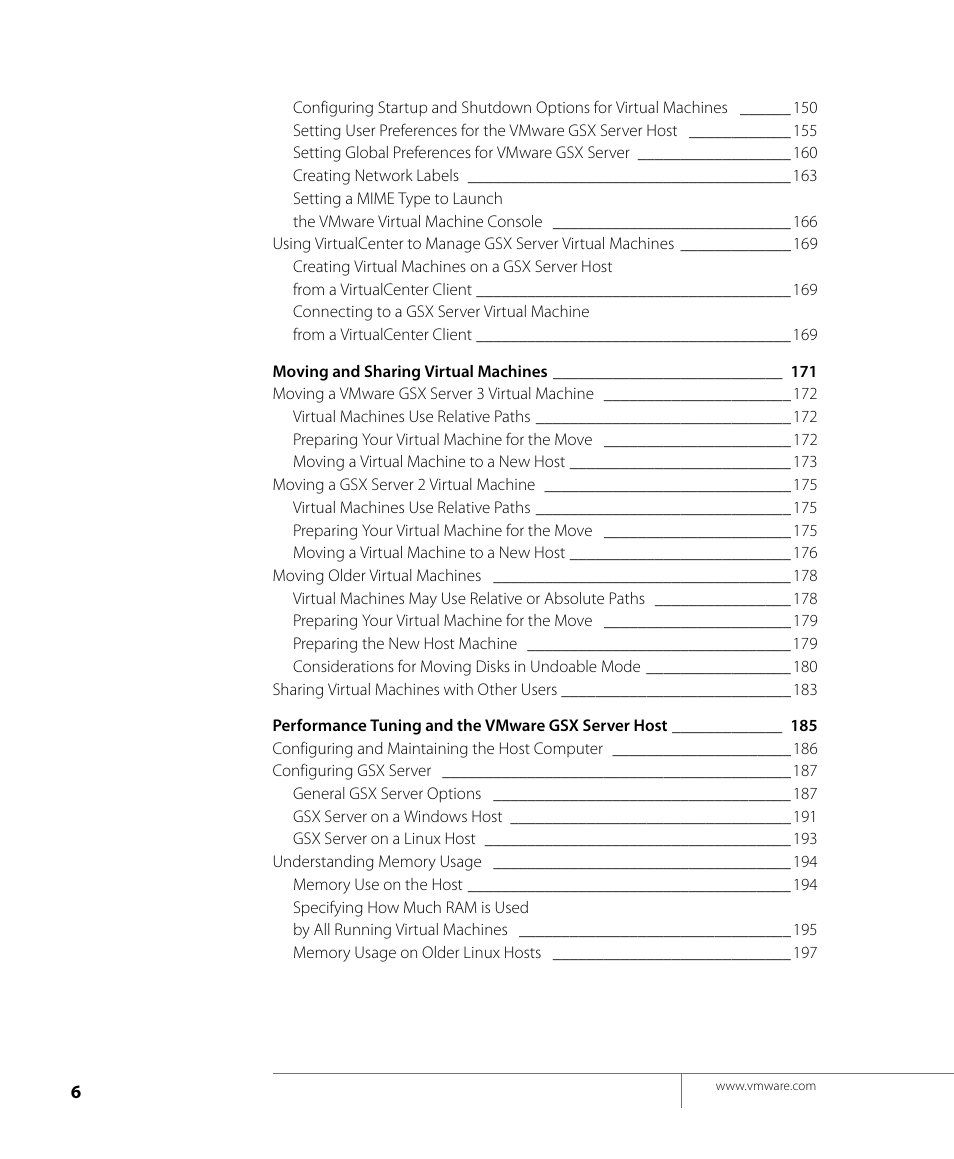 VMware GSX 3 User Manual | Page 6 / 240