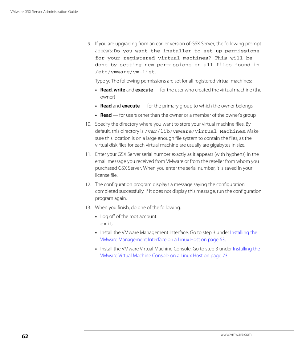 VMware GSX 3 User Manual | Page 62 / 240