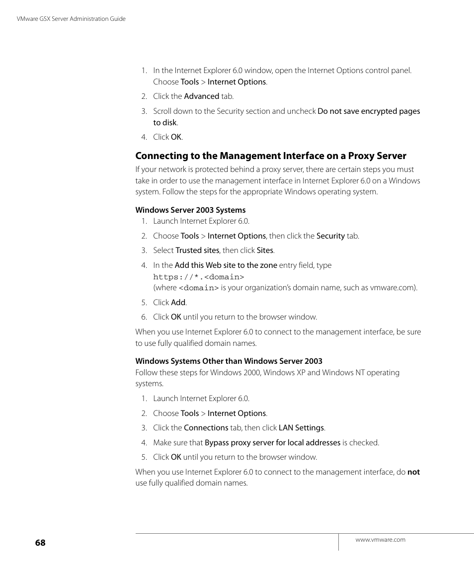 VMware GSX 3 User Manual | Page 68 / 240