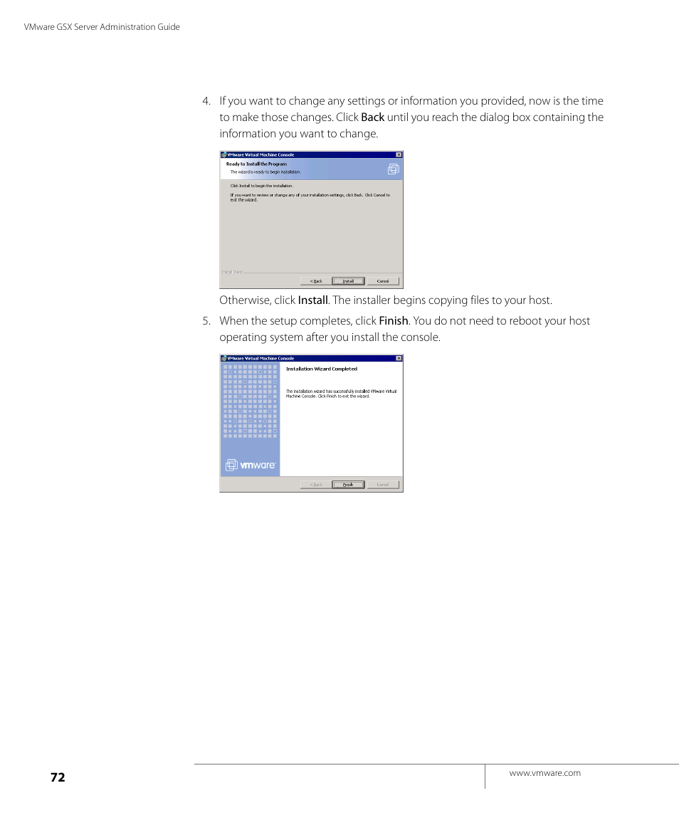 VMware GSX 3 User Manual | Page 72 / 240