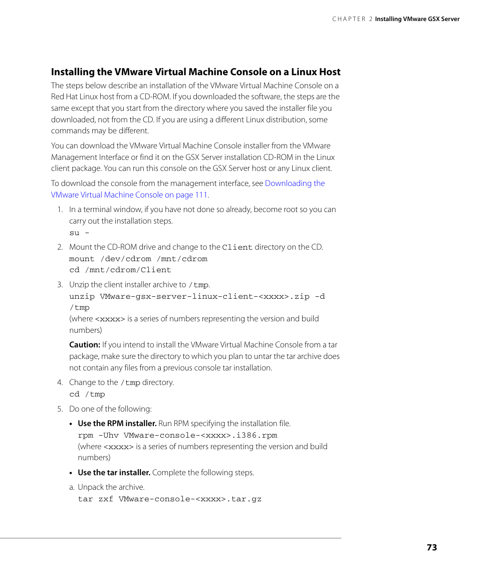 Step 3 u, Installing the | VMware GSX 3 User Manual | Page 73 / 240