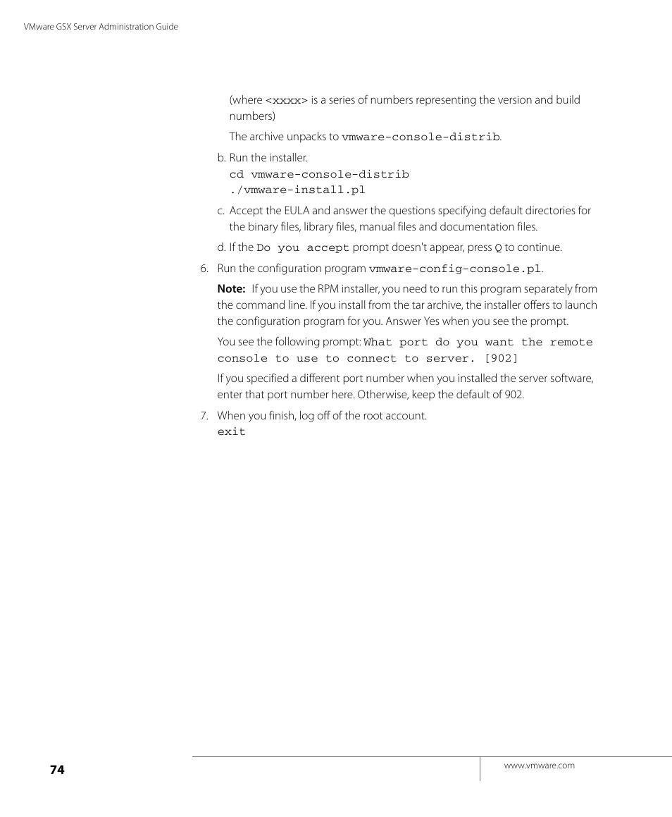 VMware GSX 3 User Manual | Page 74 / 240