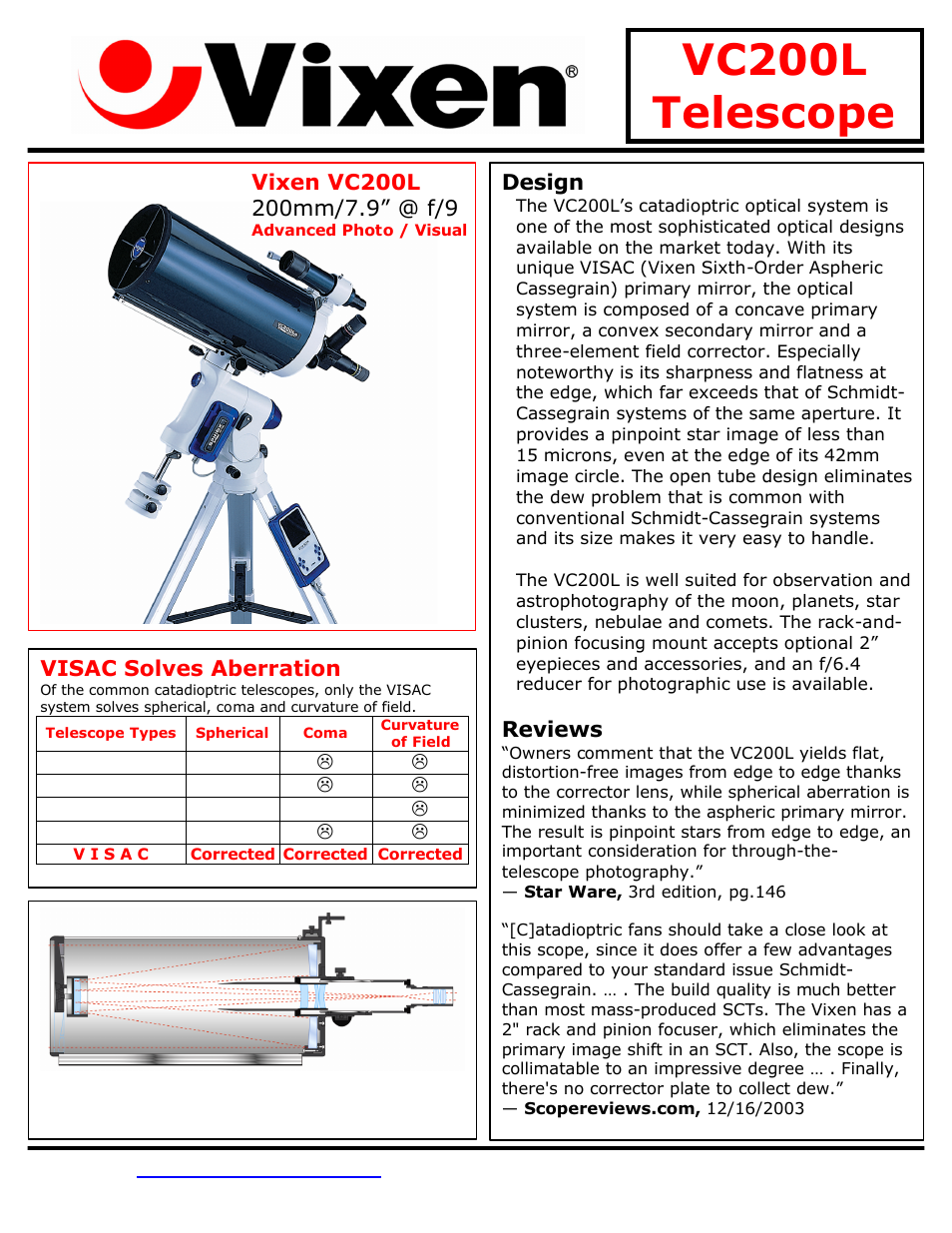 Vixen VC200L User Manual | 1 page