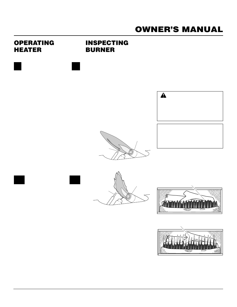 Owner’s manual, Operating heater, Inspecting burner | Continued | Vanguard Heating VMH3000TN User Manual | Page 15 / 24