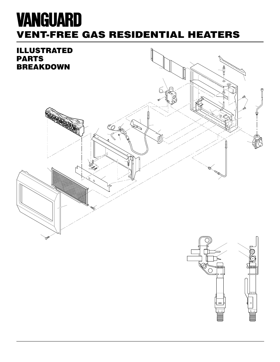 Vent-free gas residential heaters, Illustrated parts breakdown, Vmh3000tp | Vanguard Heating VMH3000TP User Manual | Page 20 / 24
