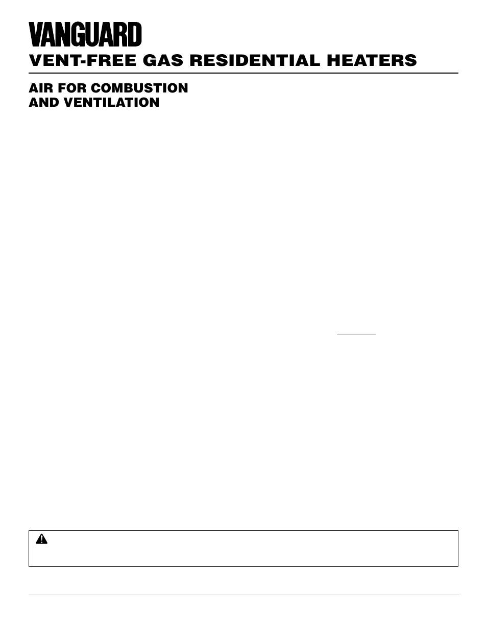 Vent-free gas residential heaters, Air for combustion and ventilation, Continued | Vanguard Heating VMH3000TP User Manual | Page 6 / 24