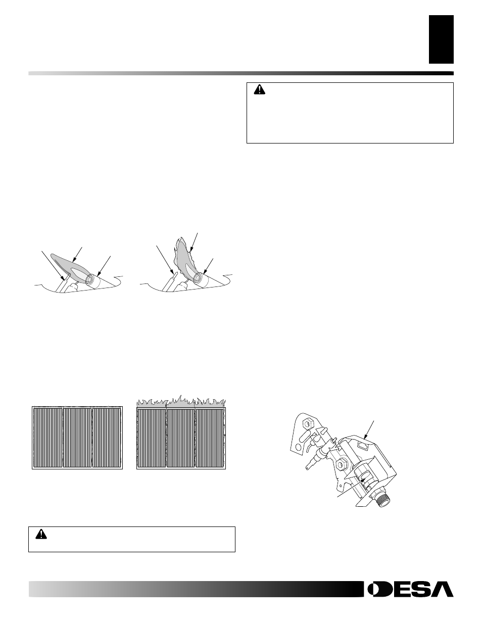 Inspecting heater, Cleaning and maintenance, Ods/pilot and burner | Cleaning burner pilot air inlet, Pilot flame pattern, Burner flame pattern, Cabinet | Vanguard Heating VP26 User Manual | Page 17 / 34