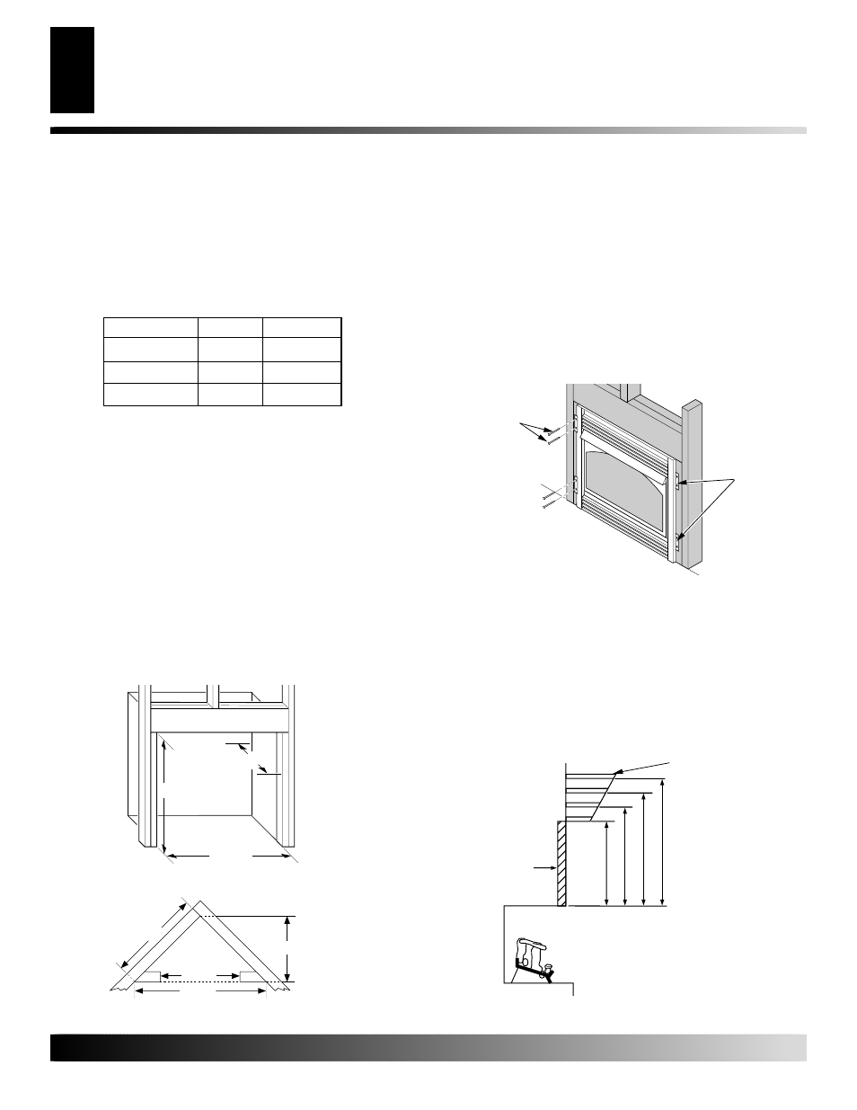Installation, Continued, Built-in fireplace installation | Mantel clearances for built-in installation | Vanguard Heating 107156-01E.pdf User Manual | Page 10 / 38