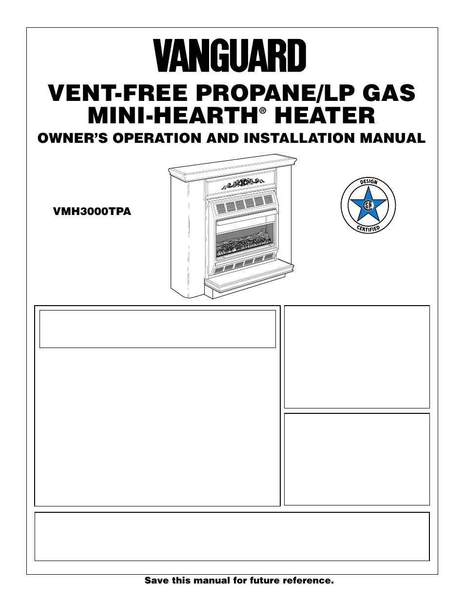 Vanguard Heating VMH3000TPA User Manual | 24 pages