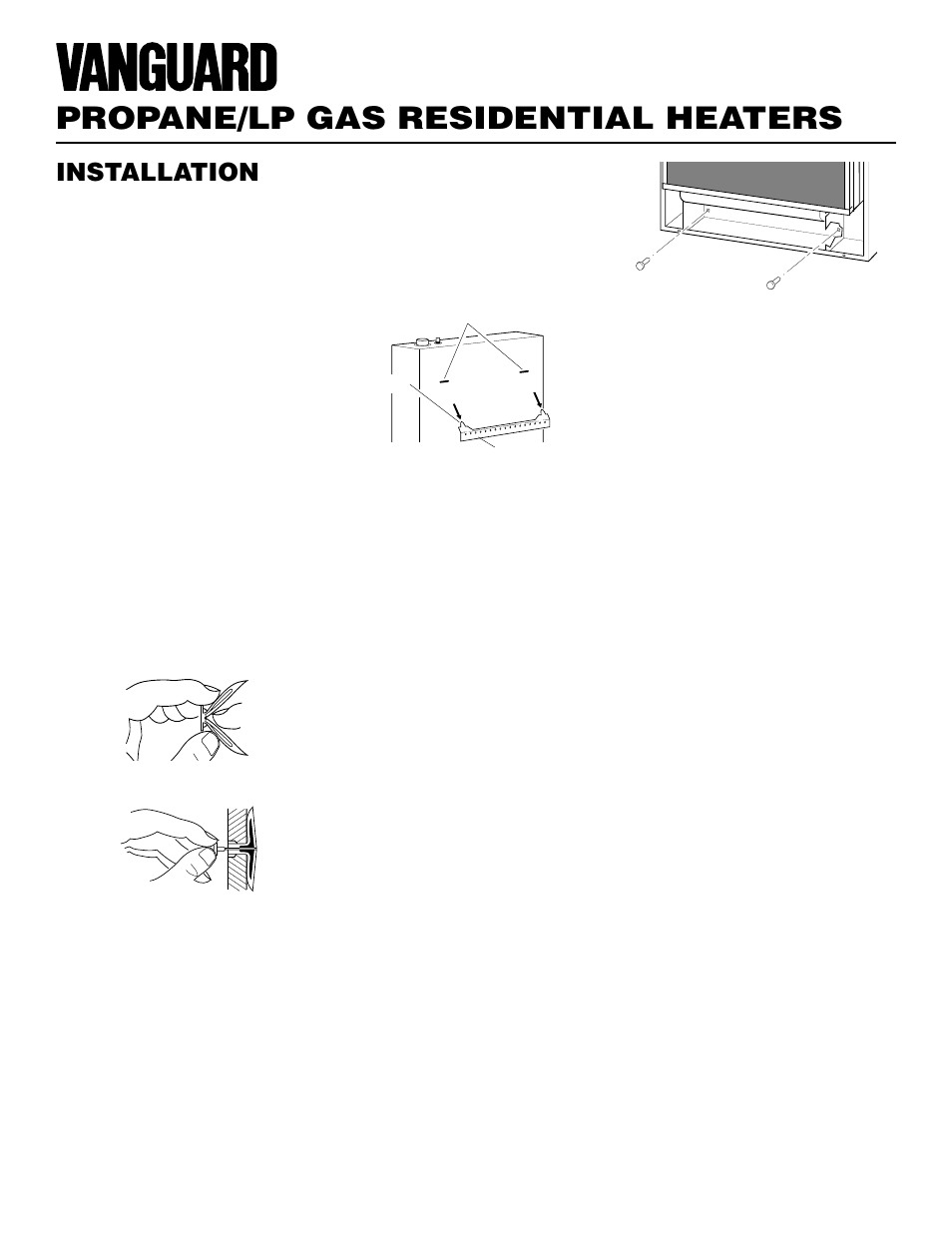 Propane/lp gas residential heaters, Installation, Continued | Vanguard Heating VMH3000TPA User Manual | Page 10 / 24