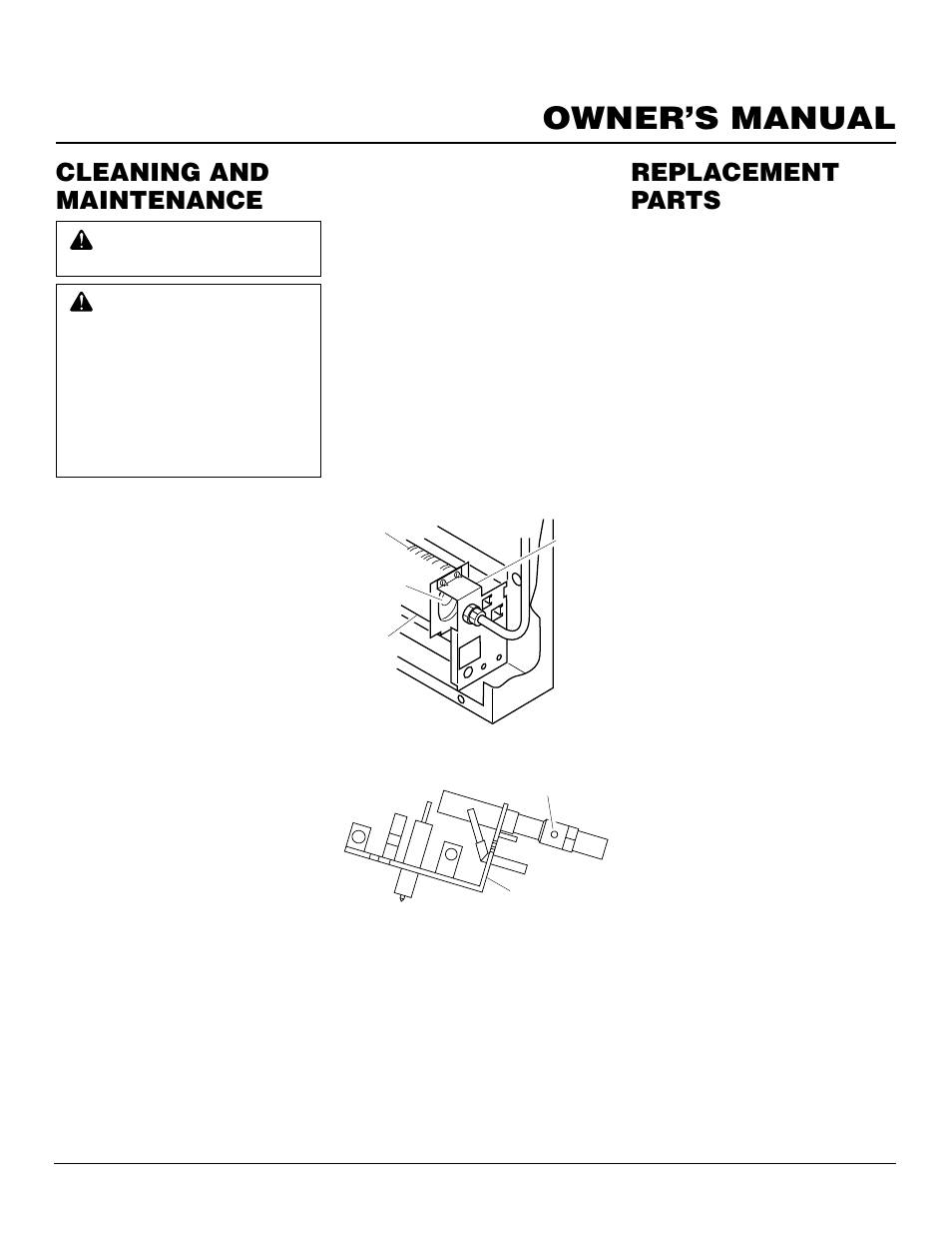 Owner’s manual, Cleaning and maintenance, Replacement parts | Vanguard Heating VMH3000TPA User Manual | Page 19 / 24